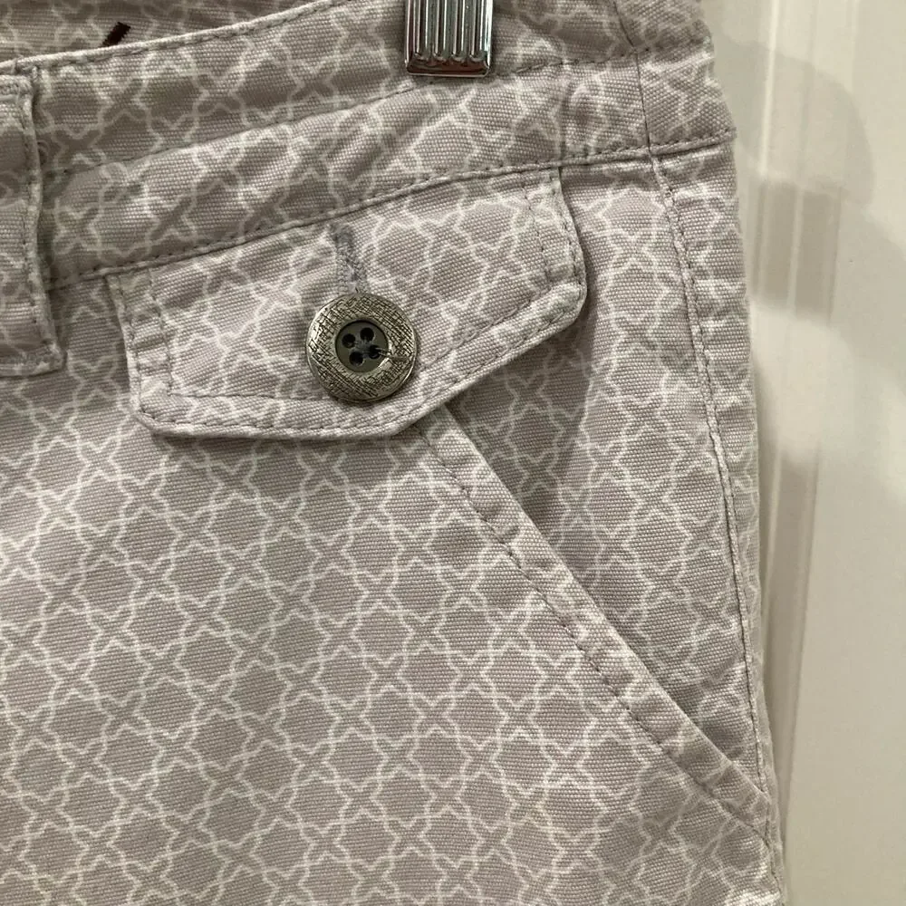 Anthropologie Idra Lilac Patterned Cropped Pants Size 6 - Picture 7 of 12